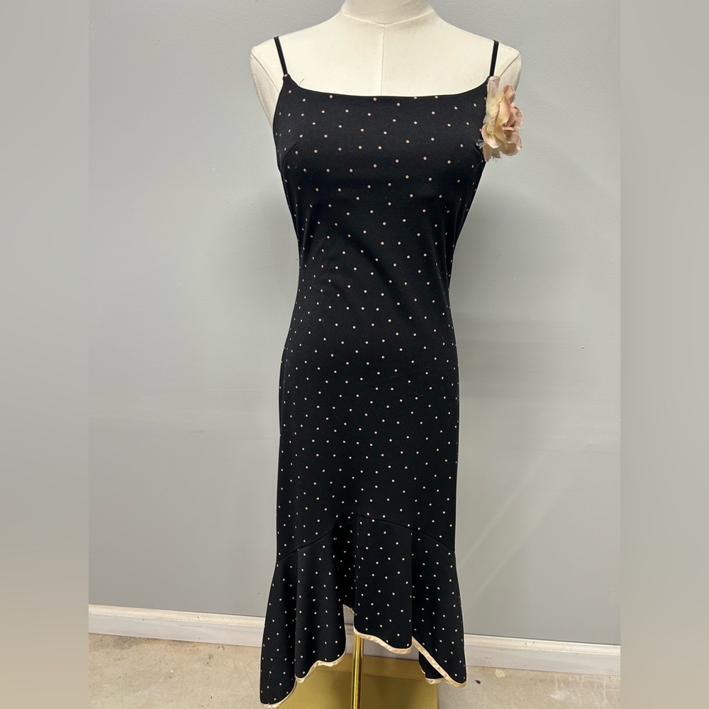 Vintage Y2K Rampage Dress Polka Dot Asymmetrical‎ Black Fairy Grunge Whimsigoth